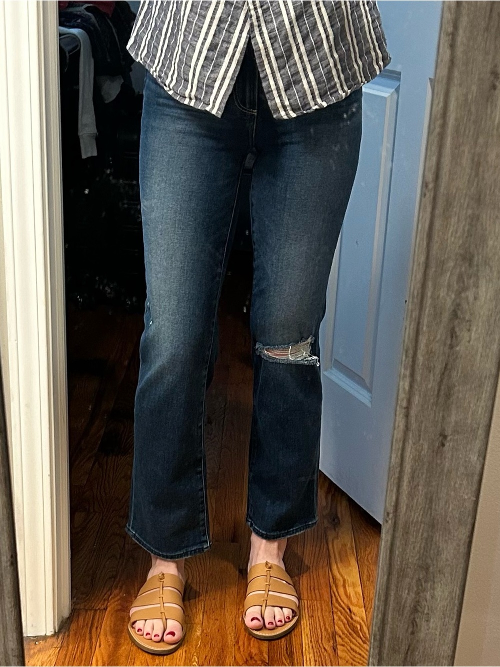 Like New PAIGE Atley Ankle Flare Cropped High Rise Stretch Jeans - Picture 7 of 16